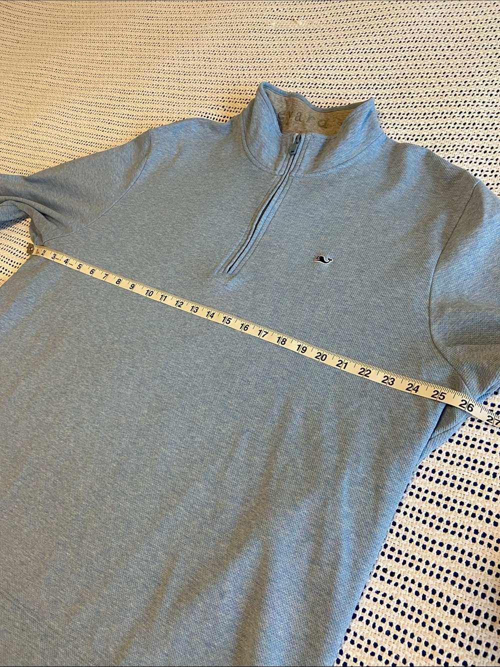 Vineyard Vines light blue Saltwater quarter-zip pullover Size 2XL nautical - Picture 12 of 12